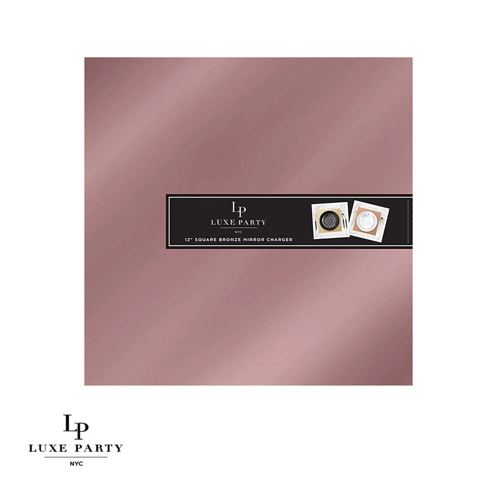 Luxe Party Rose Gold Square Charger 12" 1pc - The Cuisinet