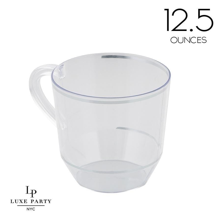 Luxe Party Clear/Silver Coffee Cups 12.5oz 8pc - The Cuisinet