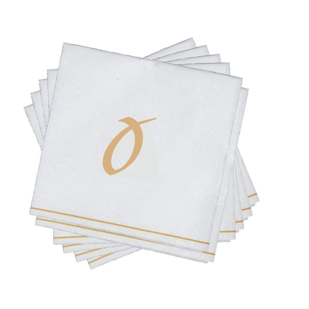 Lyxe Party White/Gold Hebrew AYIN Cocktail Paper Napkins 5" 16pc - The Cuisinet