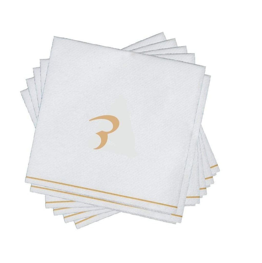 Luxe Party White/Gold Hebrew DALED Cocktail Paper Napkins 5" 16pc - The Cuisinet