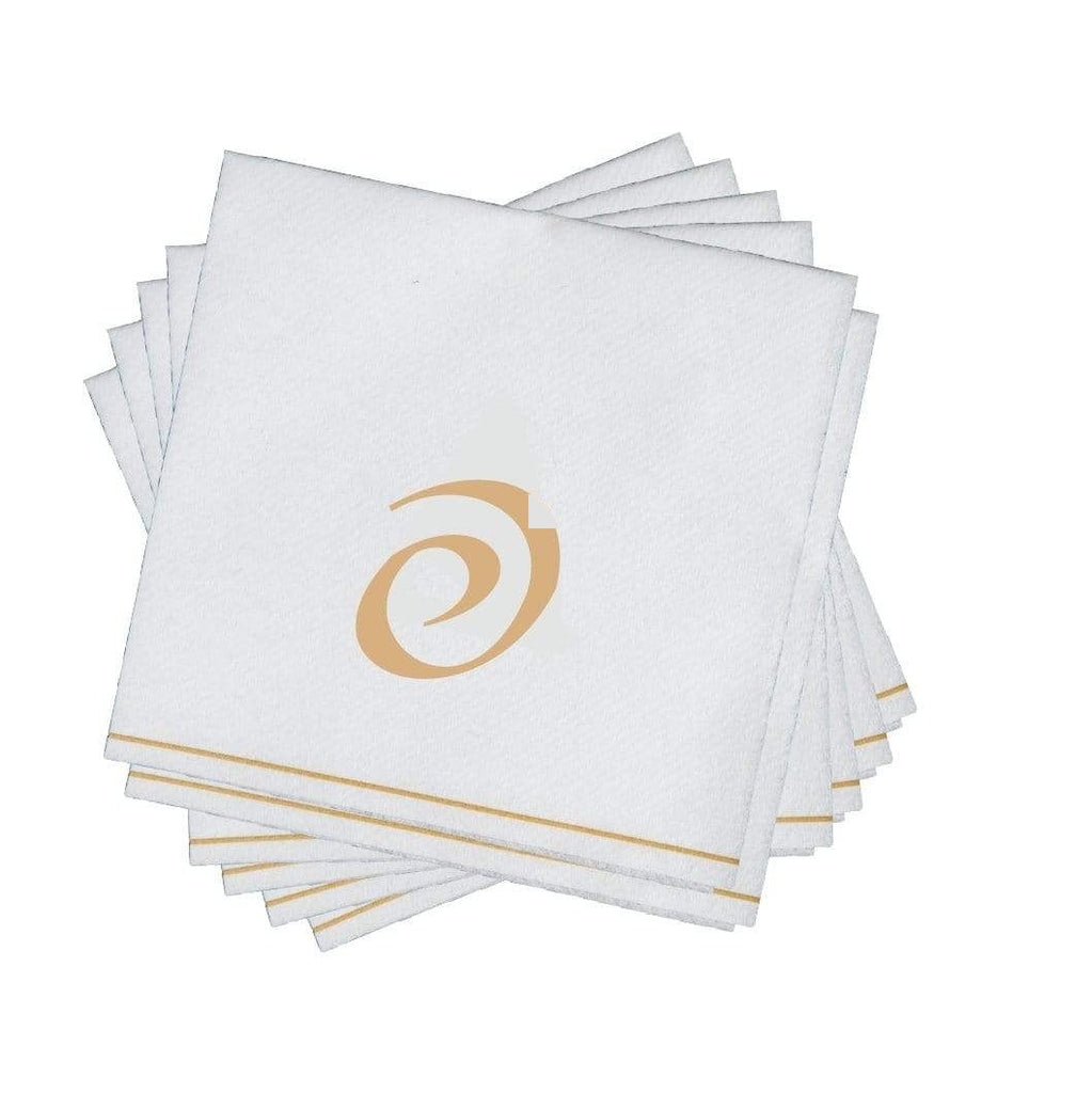 Luxe Party White Gold Hebrew PAY Cocktail Paper Napkins 5" 16pc - The Cuisinet