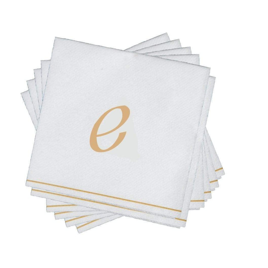 Luxe Party White/Gold Hebrew-SHIN Cocktail Paper Napkins 5" 16pc - The Cuisinet