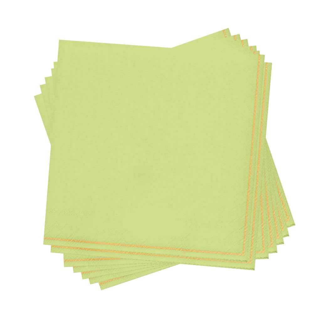 Luxe Party Lime/Gold Lunch Paper Napkins 6.5" 20pc - The Cuisinet