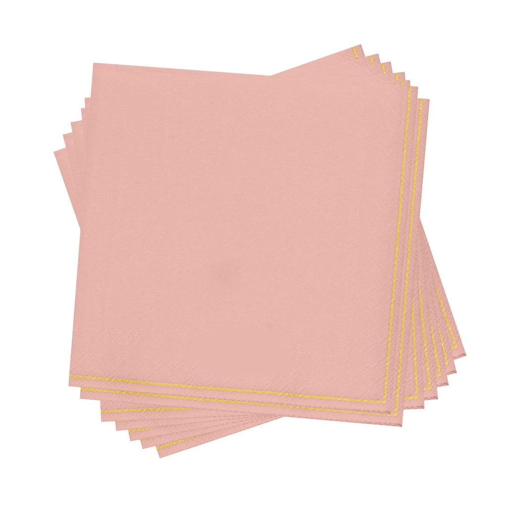Luxe Party Coral/Gold Lunch Paper Napkins 6.5" 20pc - The Cuisinet