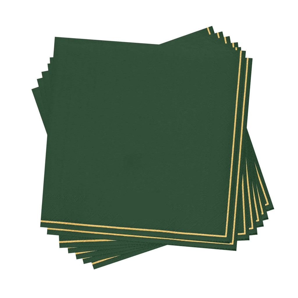 Luxe Party Emerald/Gold Lunch paper Napkins 6.5" 20pc - The Cuisinet