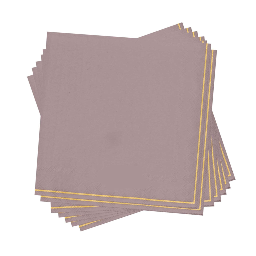 Luxe Party Mauve/Gold Lunch Paper napkins 6.5" 20pc - The Cuisinet