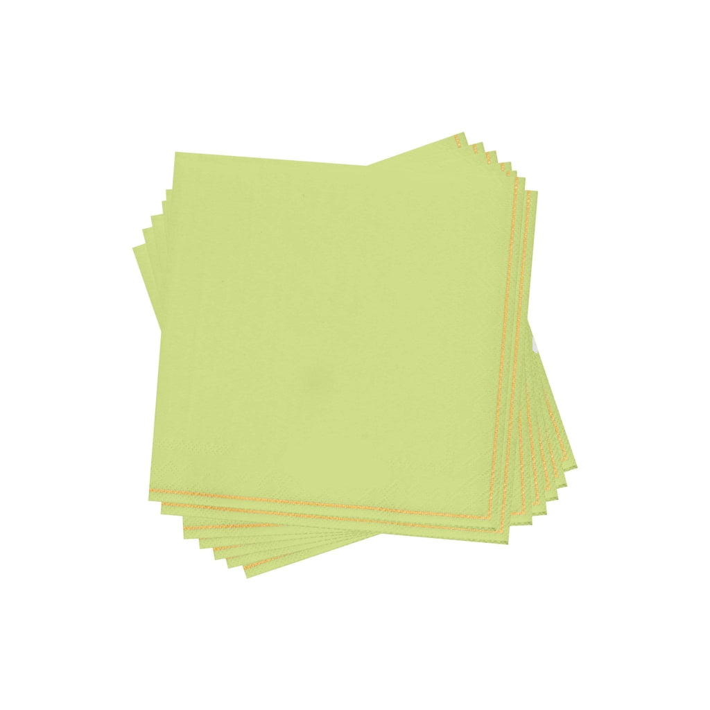 Luxe Party Lime/Gold Cocktail Paper Napkins 5" 20pc - The Cuisinet
