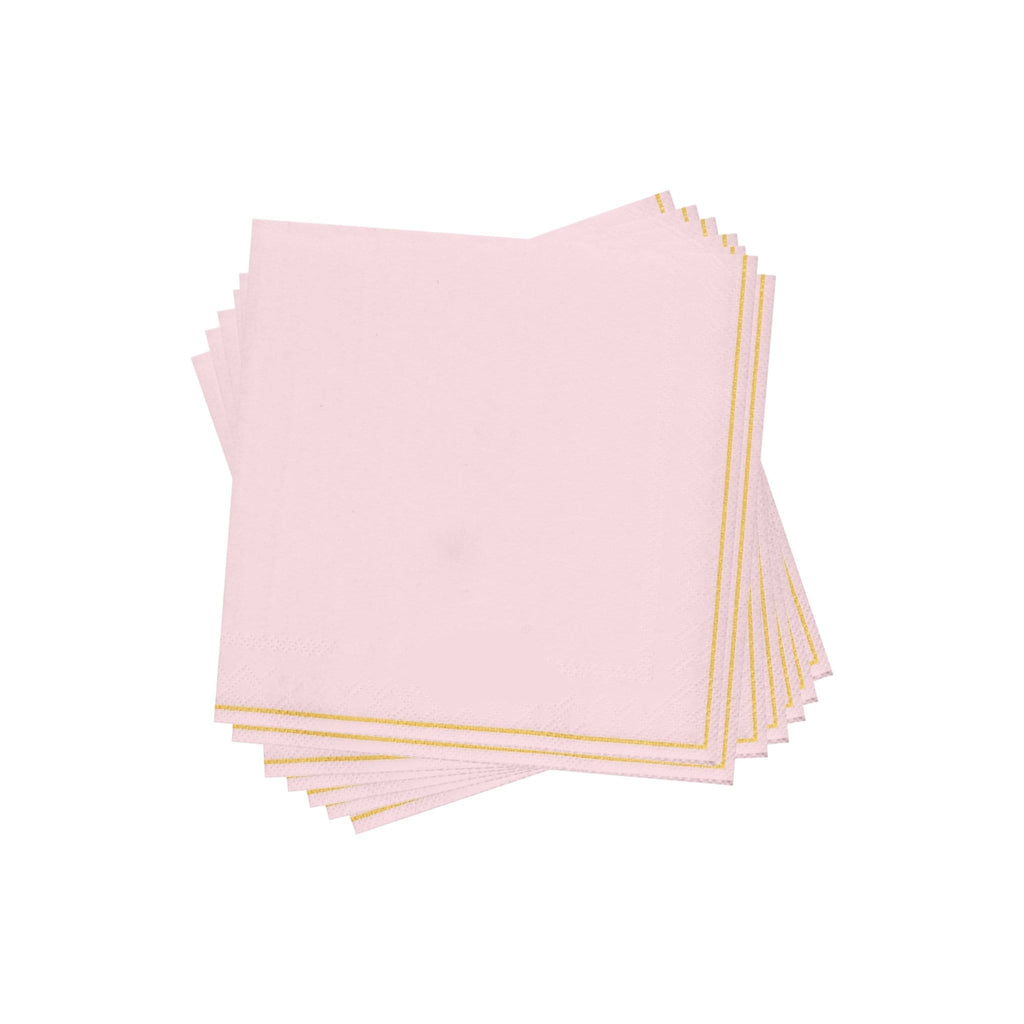Luxe party Blush/Gold Cocktail Paper Napkins 5" 20pc - The Cuisinet