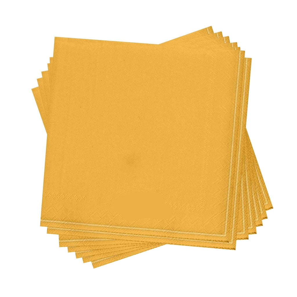 Luxe Party Yellow/Gold Cocktail Paper Napkins 5" 20pc - The Cuisinet