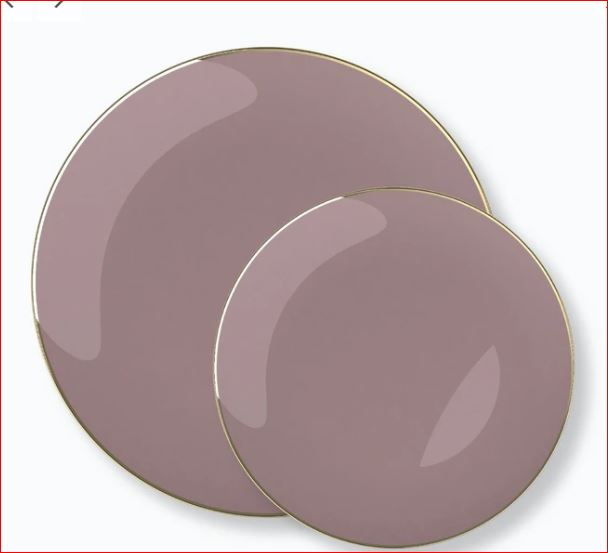 Luxe Party Mauve/Gold Dinner Plates 10.25" 10pc - The Cuisinet