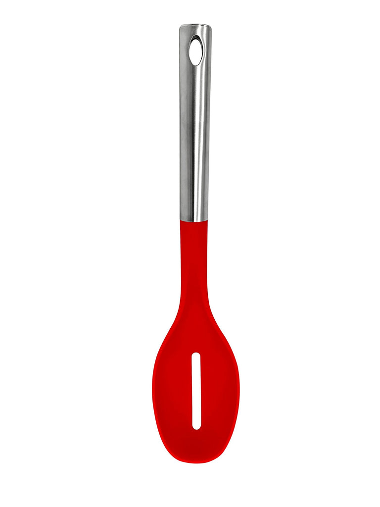 Milvado Red Stainless Steel Slotted Spoon 13.5" 1pc - The Cuisinet