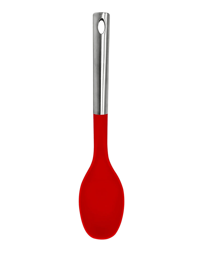 Milvado Red Stainless Steel Solid Spoon 13.5" 1pc - The Cuisinet