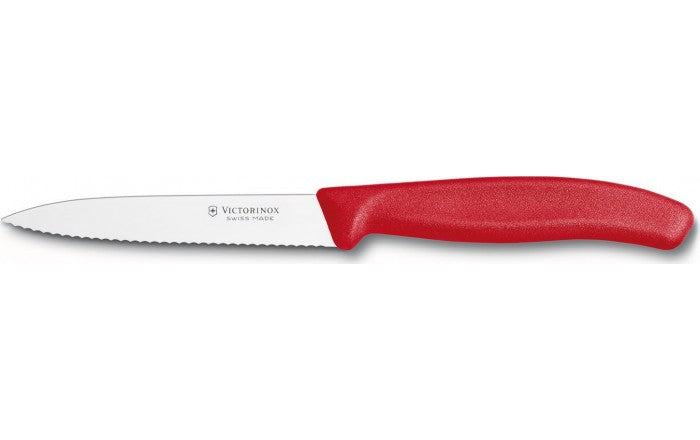 Victorinox Red Serrated Pointed Knife 4" 1pc - The Cuisinet