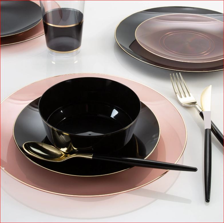 Luxe Party Rose/Gold Appetizer Plates 7.25" 10pc - The Cuisinet
