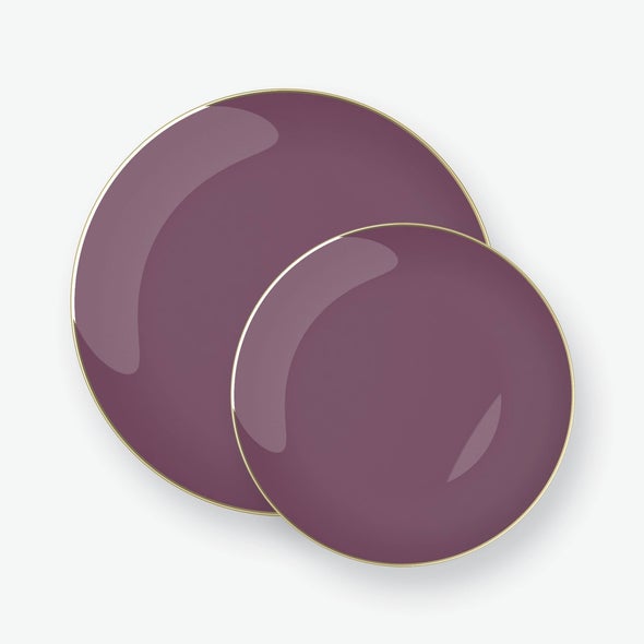 Luxe Party Purple/Gold Appetizer Plates 7.5" 10pc - The Cuisinet