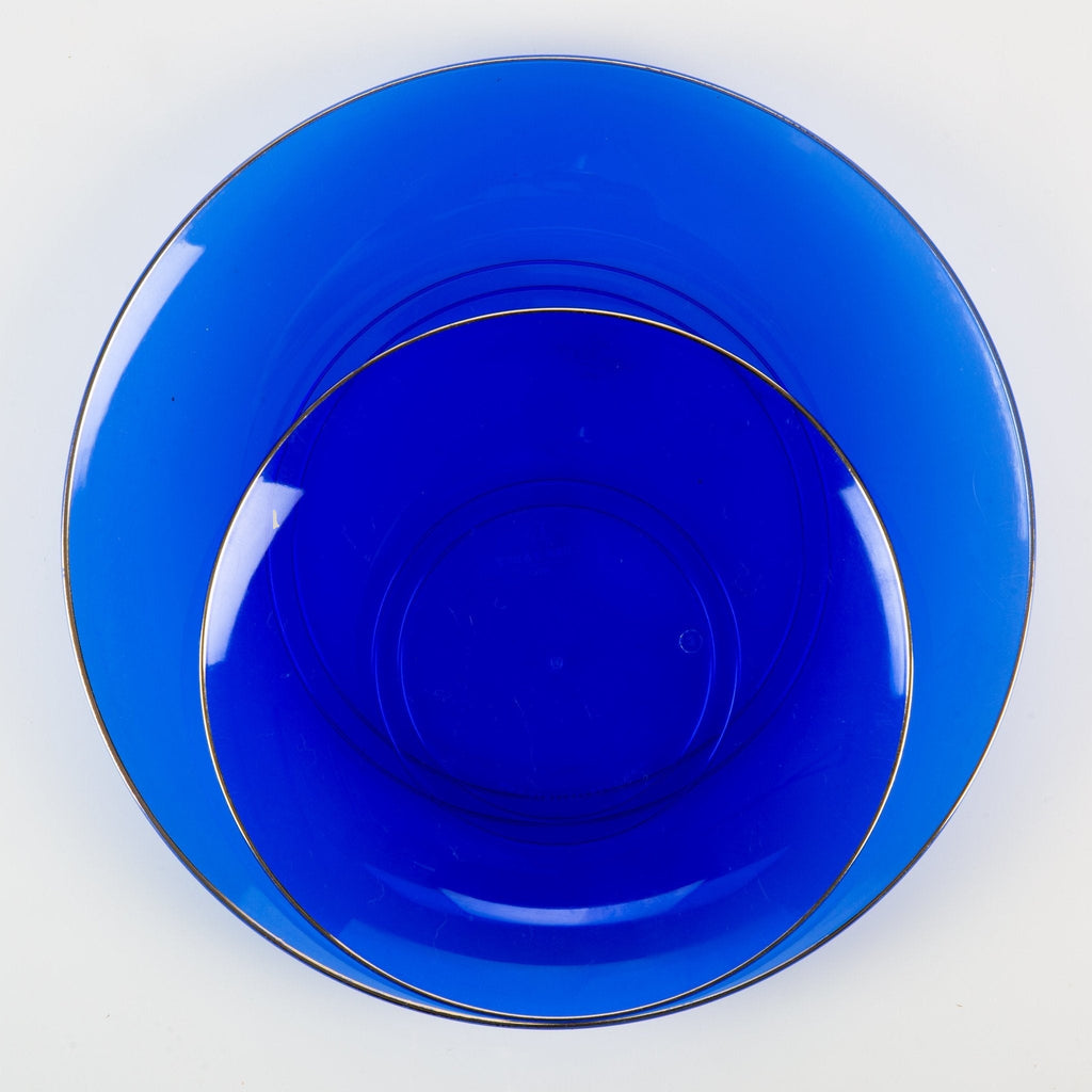 Luxe Party Transparent Blue/Gold Appetizer Plates 7.5" 10pc - The Cuisinet