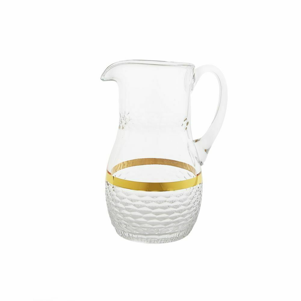 Classic Touch Decor Pitcher with Gold And Crystal Detail, 9" - The Cuisinet