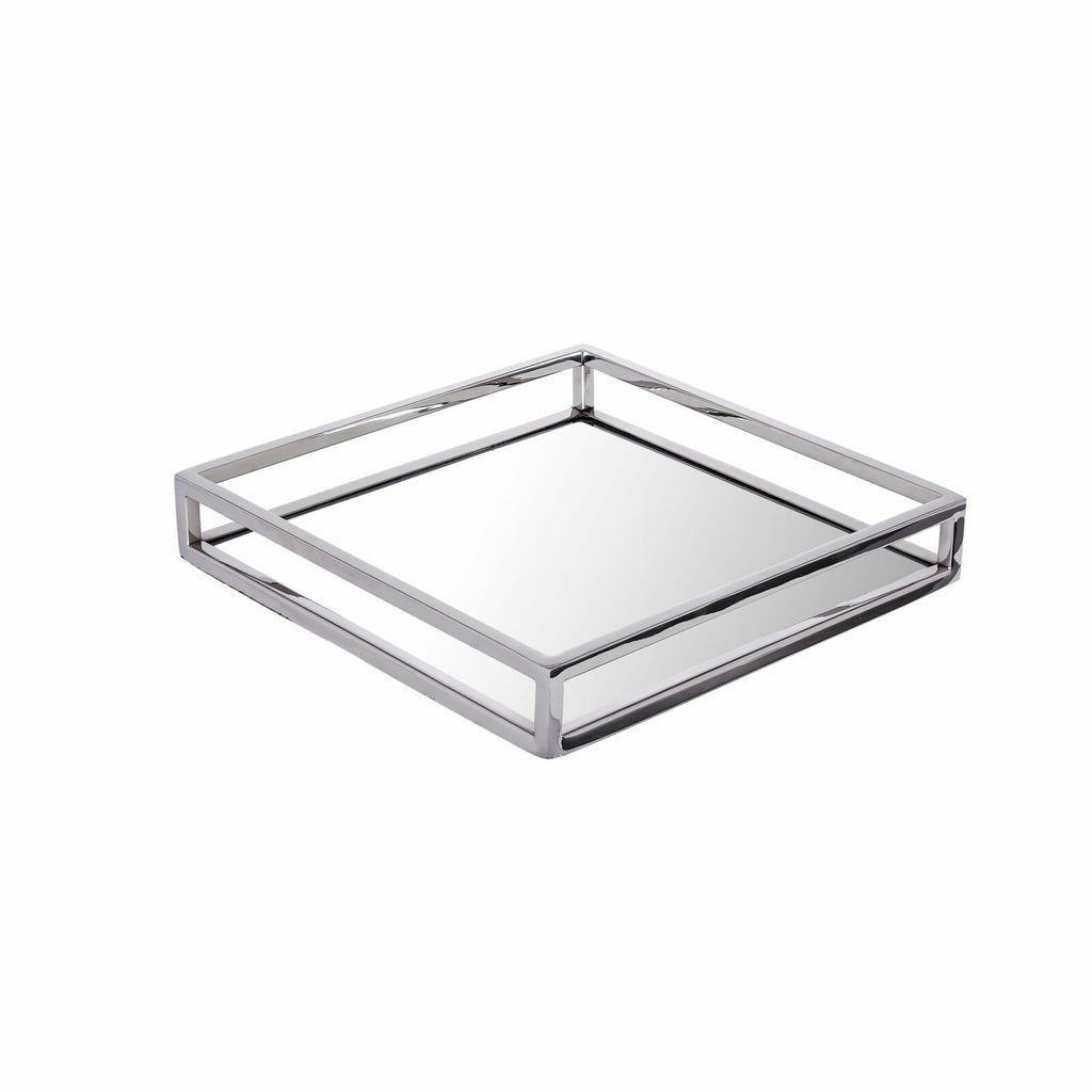 Classic Touch Decor Small Square Mirrored Napkin Holder, Stainless Steel - The Cuisinet