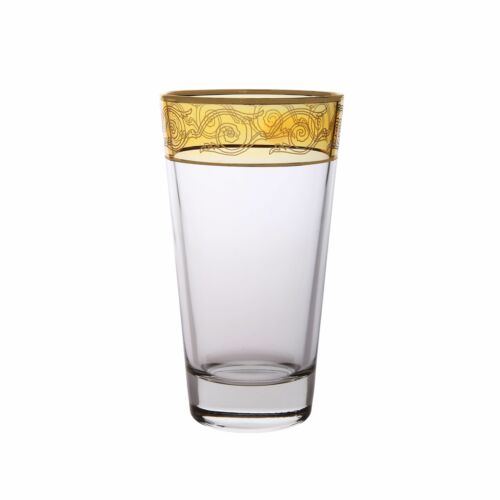 Classic Touch Gold Amber Tumbler Glasses 6pc - The Cuisinet