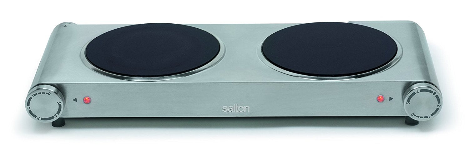 Salton Infrared Cooktop Double Burner - Silver