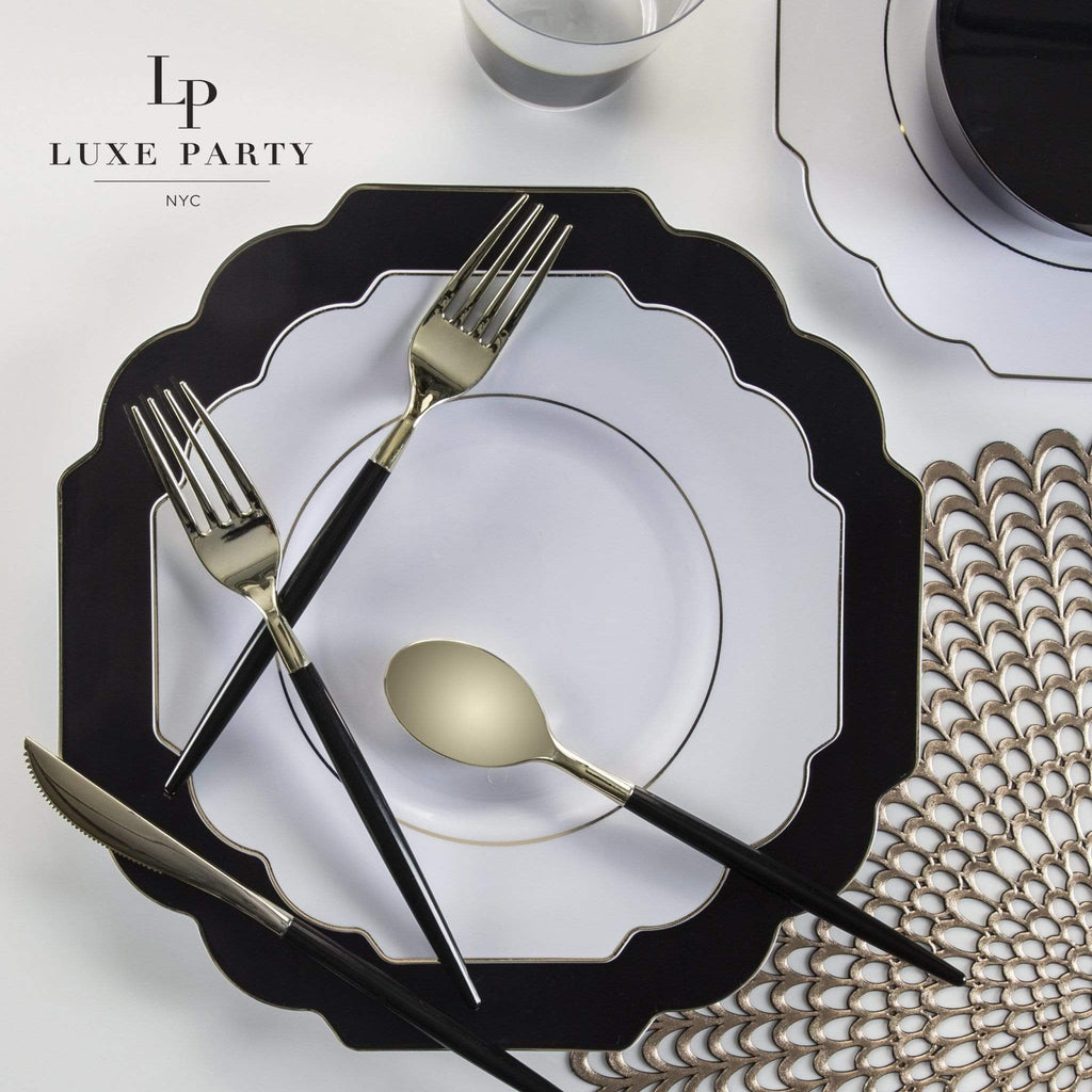 Luxe Party White/Gold Dinner Plates 10.5" 10pc - The Cuisinet
