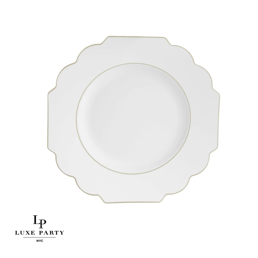 Luxe Party White/Gold Dinner Plates 10.5" 10pc - The Cuisinet