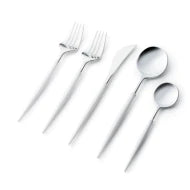 Elegant Silver/White Shiny  Cutlery Set 40pc - The Cuisinet