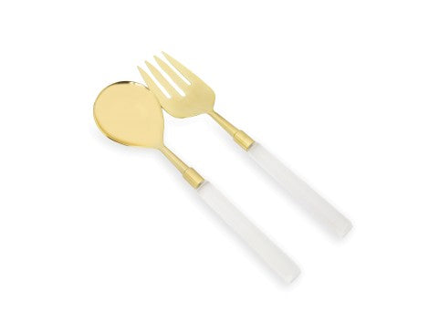 Classic Touch Gold Salad Severs with Acrylic Handles 2pc