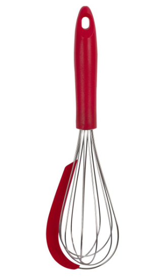 L.GOURMET 11"L WHISK W/ SILICONES CRAPER, Assorted colors - The Cuisinet