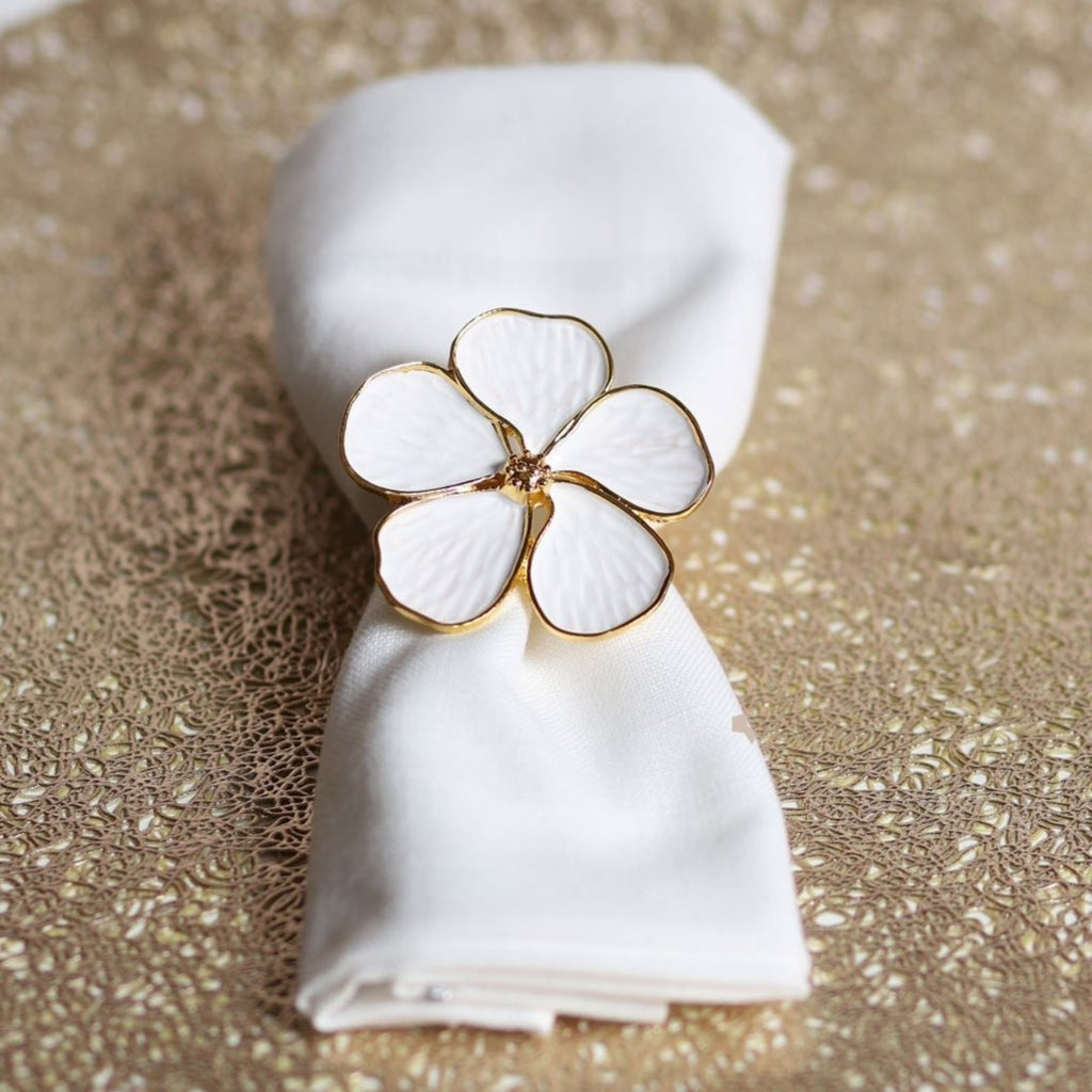 White Flower Napkin Ring - The Cuisinet